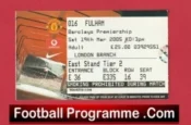 Manchester United v Fulham 2005 – Football Ticket