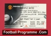 Manchester United v Newcastle United 2006 – Football Ticket Man Utd
