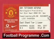 Manchester United v Tottenham 2002 – Match Ticket
