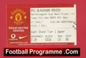 Manchester United v Blackburn Rovers 2003 – LC Semi Final Match Ticket