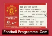 Manchester United v West Ham United 2002 – Match Ticket