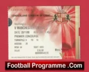 Sunderland v Manchester United 2000 – Match Ticket