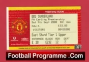 Manchester United v Sunderland 2000 – Football Ticket