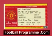 Manchester United v Sunderland 2000 – Football Ticket