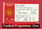 Manchester United v Chelsea 2000 – Match Ticket