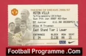 Manchester United v Aston Villa 2007 – FA Cup Match Ticket