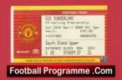 Manchester United v Sunderland 2000 – Match Ticket