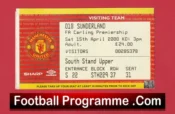 Manchester United v Sunderland 2000 – Match Ticket