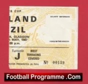 Scotland v Brazil 1987 – World Cup Match Ticket