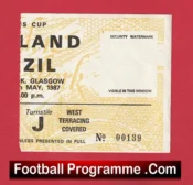 Scotland v Brazil 1987 – World Cup Match Ticket