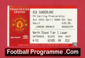 Manchester United v Sunderland 2000 – Football Ticket