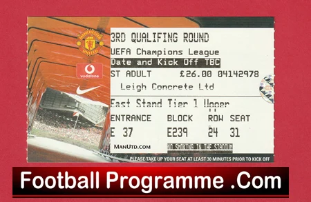 Manchester United v Debreceni 2005 - Match Ticket - Image 2
