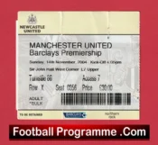 Newcastle United v Manchester United 2004 – Football Ticket