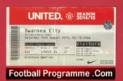 Manchester United v Swansea City 2014 – Match Ticket