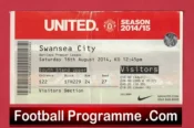 Manchester United v Swansea City 2014 – Match Ticket