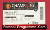 Manchester United v Swansea City 2012 – Match Ticket