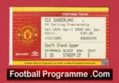 Manchester United v Sunderland 2000 – Football Ticket