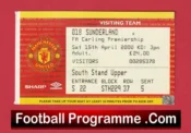 Manchester United v Sunderland 2000 – Football Ticket