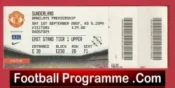 Sunderland v Manchester United 2007 – Match Ticket