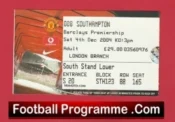 Manchester United v Southampton 2004 – Match Ticket