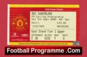 Manchester United v Sunderland 2000 – Match Ticket