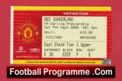 Manchester United v Sunderland 2000 – Match Ticket