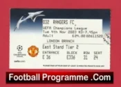 Manchester United v Glasgow Rangers 2003 – Match Ticket