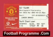 Manchester United v Fulham 2003 – Match Day Ticket (Copy)