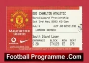 Manchester United v Charlton Athletic 2003 – Football Ticket