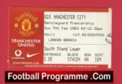 Manchester United v Manchester City 2003 – Match Ticket