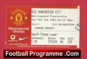 Manchester United v Manchester City 2003 – Match Ticket