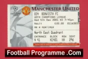 Manchester United v Boavista 2001 – Football Ticket