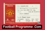 Manchester United v Sunderland 2002 – Football Ticket