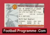 Manchester United v Deportivo La Coruna 2001 – Football Ticket