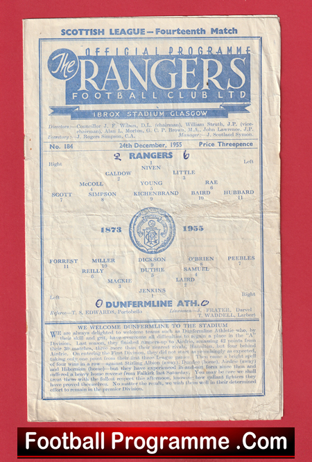 Glasgow Rangers v Dunfermline Athletic 1955 - 1950s - Image 2