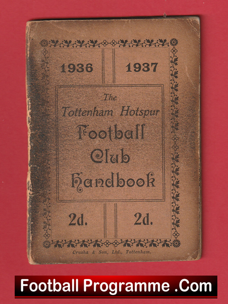 Tottenham Hotspur Spurs Official Handbook 1936 - 1937 - Image 2