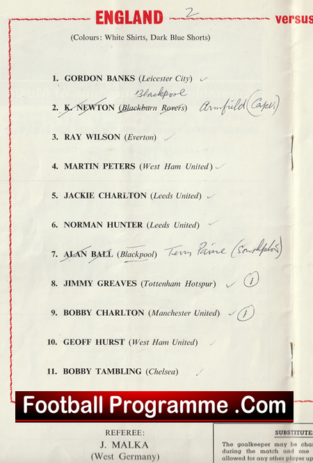 England v Yugoslavia 1966 - Martin Peters First Game - Image 3