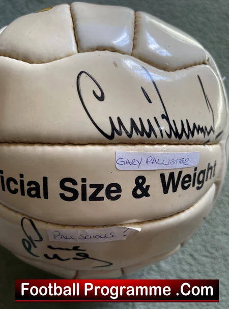 Manchester United Multi Signed Football Ball 1990s Ferguson Cantona Beckham - Image 10