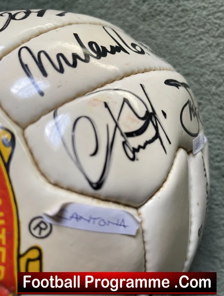 Manchester United Multi Signed Football Ball 1990s Ferguson Cantona Beckham - Image 11