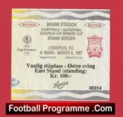 Brann v Liverpool 1997 – ECWC Football Ticket