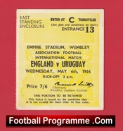 England v Uruguay 1964 – Football Ticket