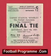 Manchester United v Aston Villa 1957 – FA Cup Final Football Ticket
