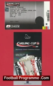 Manchester United v Tottenham 2009 – League Cup Final Ticket Plus