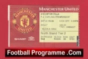 Manchester United v Aston Villa 1999 – Treble Season Ticket