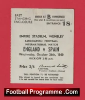 England v Spain 1960 – Match Ticket