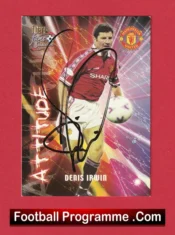 Manchester United Denis Irwin Autographed Signed Football Card Man Utd
