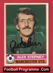 Manchester United Alex Stepney Autograph Signed Football Card Man Utd