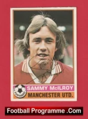 Manchester United Sammy McIlroy Autograph Signed Football Card Man Utd