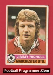 Manchester United Jimmy Nicholl Autographed Signed Football Card