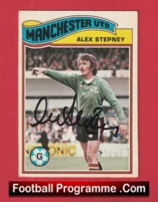 Manchester United Alex Stepney Autograph Signed Football Card Man Utd
